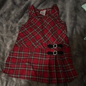 Kids Red Tartan Dress with Buckles